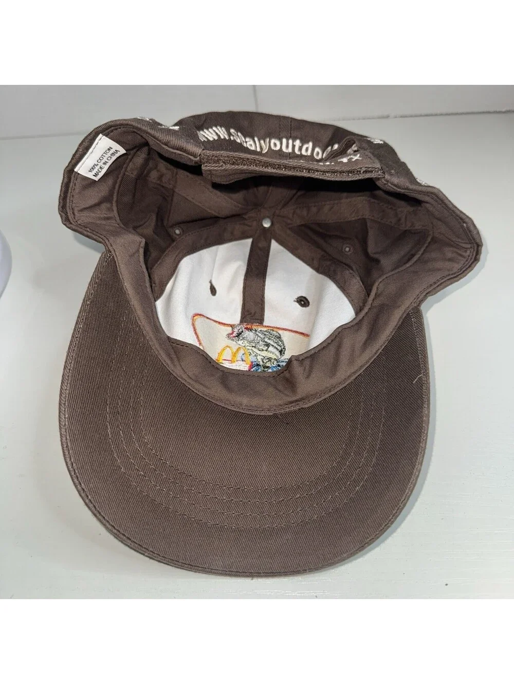 Big Bass Splash Fishing Fish McDonalds Sealy Outdoors Hat Brown Baseball Cap